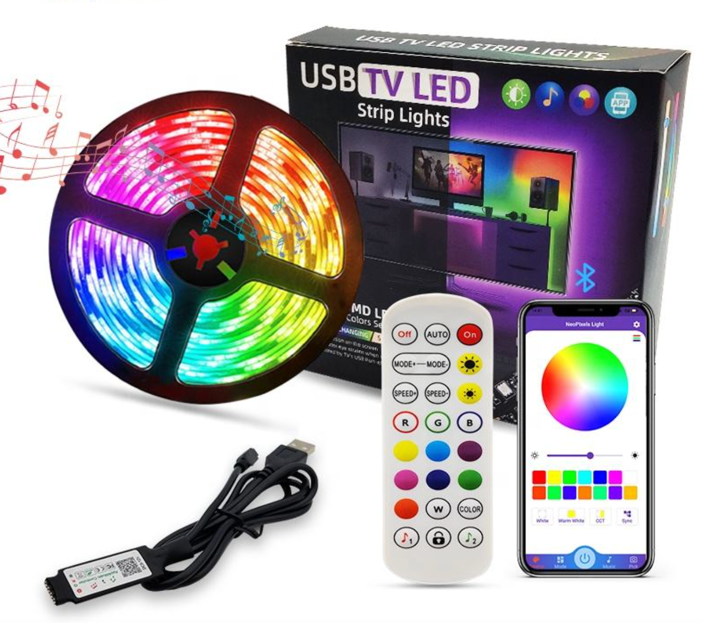 ✨ USB 5V Flexible LED Light Strip – Versatile Ambient Lighting for Home, Desk & Décor