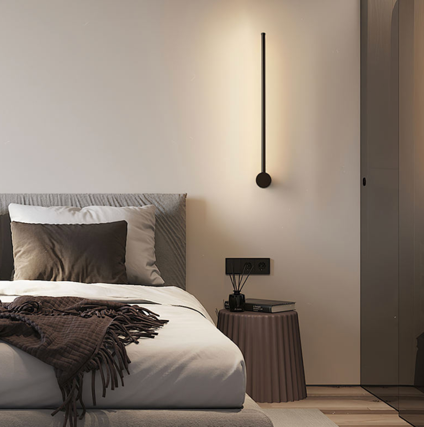 Modern Black Aluminum LED Wall Light – Sleek 9W Contemporary Indoor & Outdoor Lighting