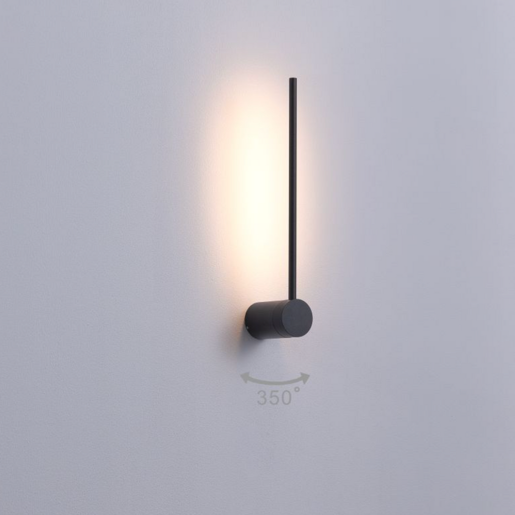 Modern Black Aluminum LED Wall Light – Sleek 9W Contemporary Indoor & Outdoor Lighting