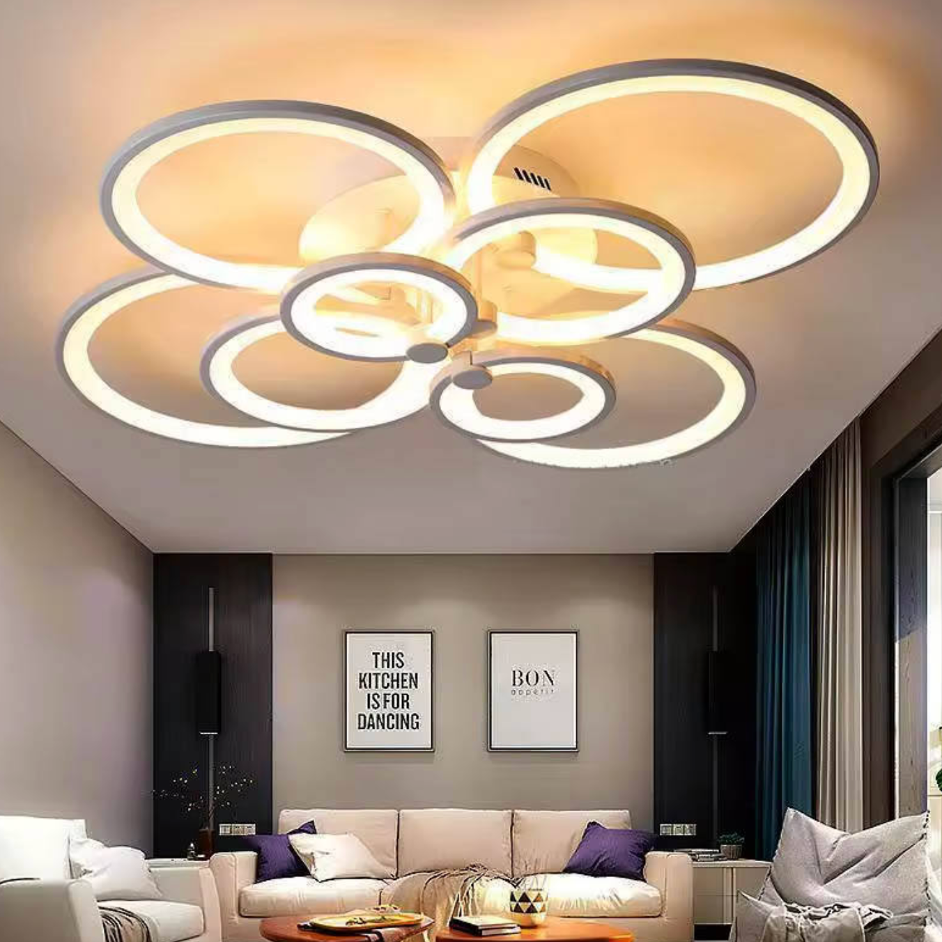 Luxury Dimmable LED Ceiling Light – Elegant Modern Chandelier-Style Lighting with 3000K Warm Glow