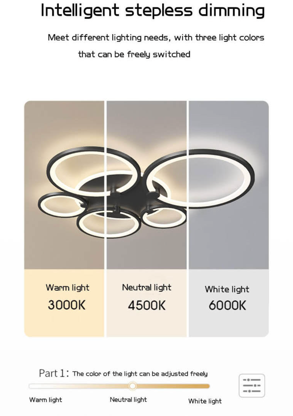 Luxury Dimmable LED Ceiling Light – Elegant Modern Chandelier-Style Lighting with 3000K Warm Glow