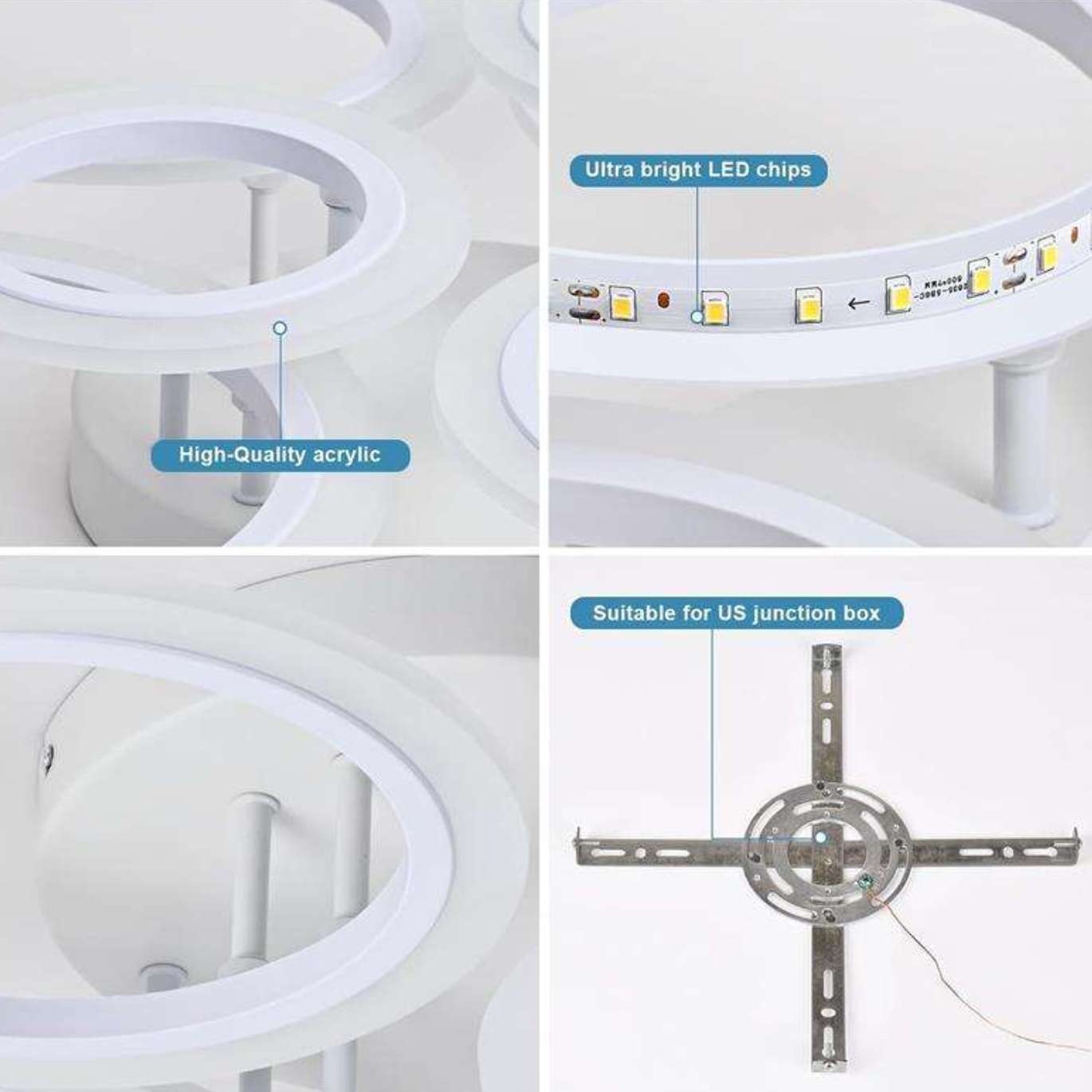 Luxury Dimmable LED Ceiling Light – Elegant Modern Chandelier-Style Lighting with 3000K Warm Glow