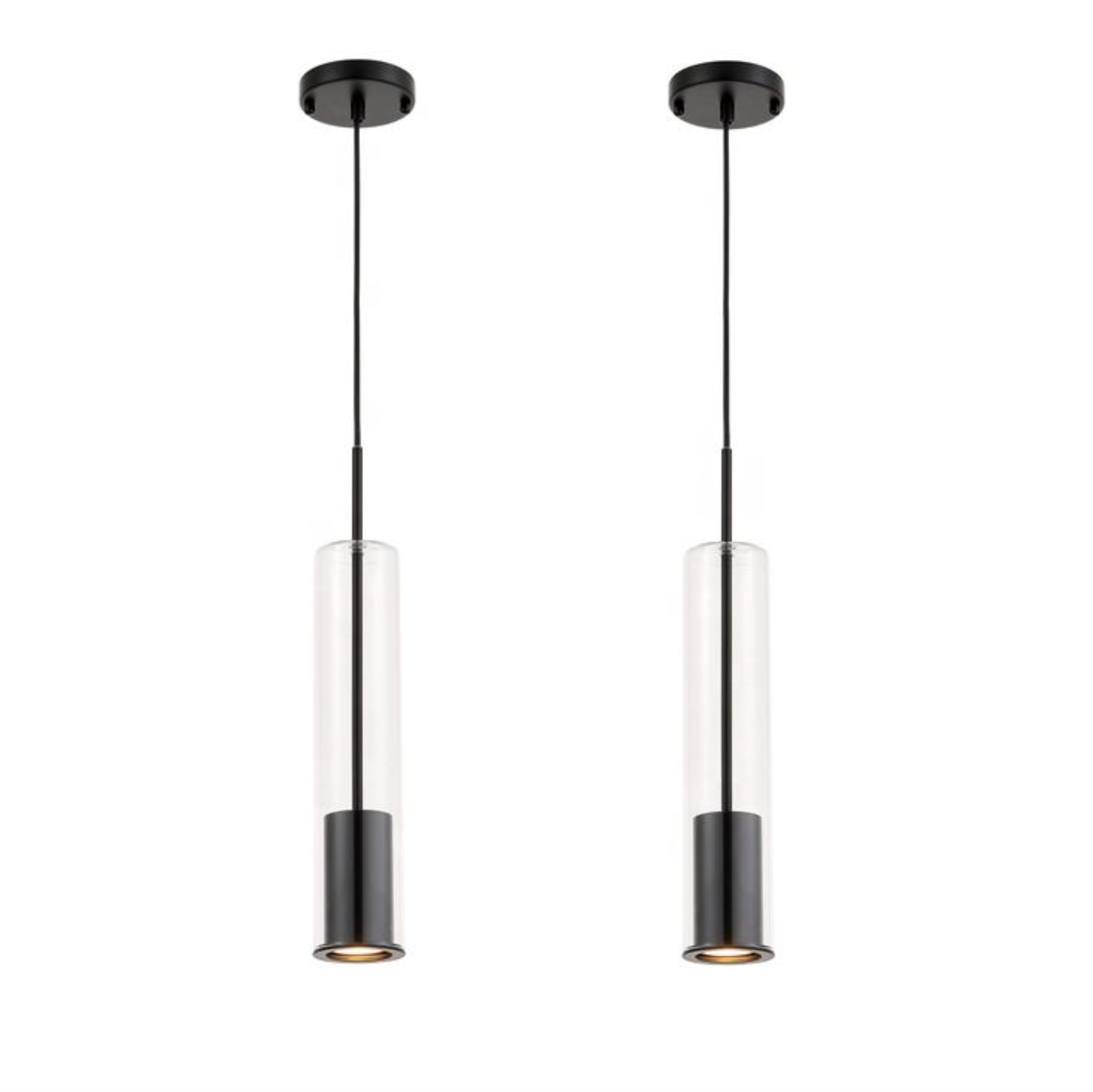 ✨ Modern Cylinder Glass Pendant Light – Elegant Contemporary Ceiling Fixture