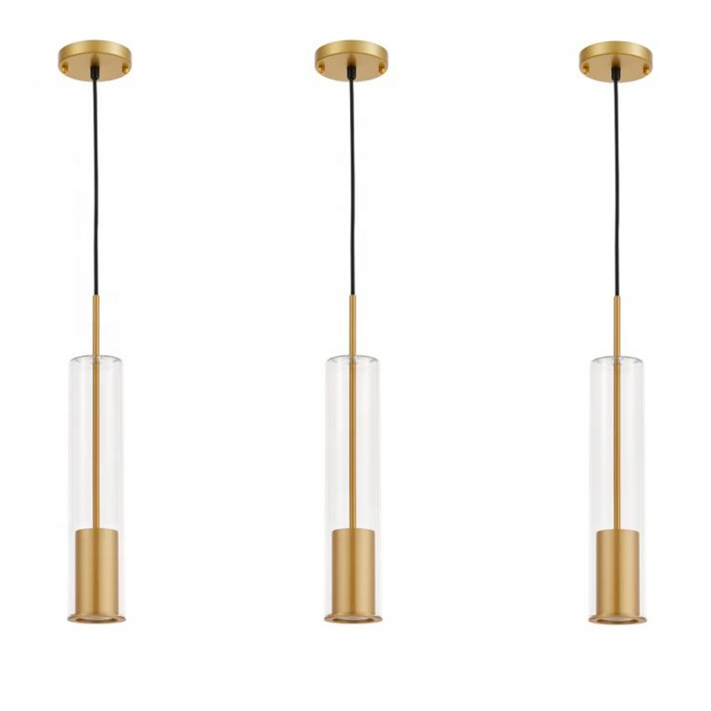 ✨ Modern Cylinder Glass Pendant Light – Elegant Contemporary Ceiling Fixture
