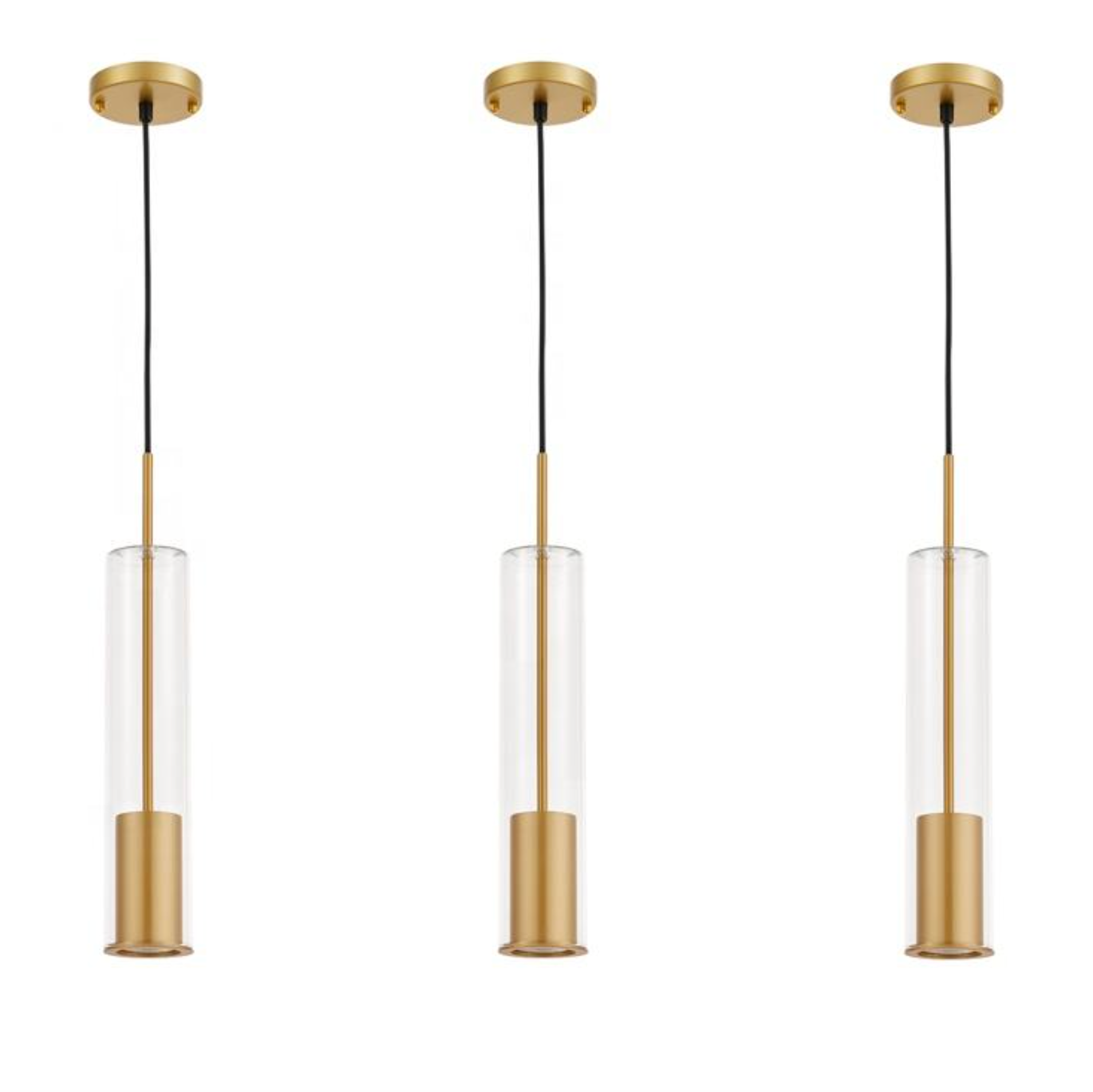 ✨ Modern Cylinder Glass Pendant Light – Elegant Contemporary Ceiling Fixture