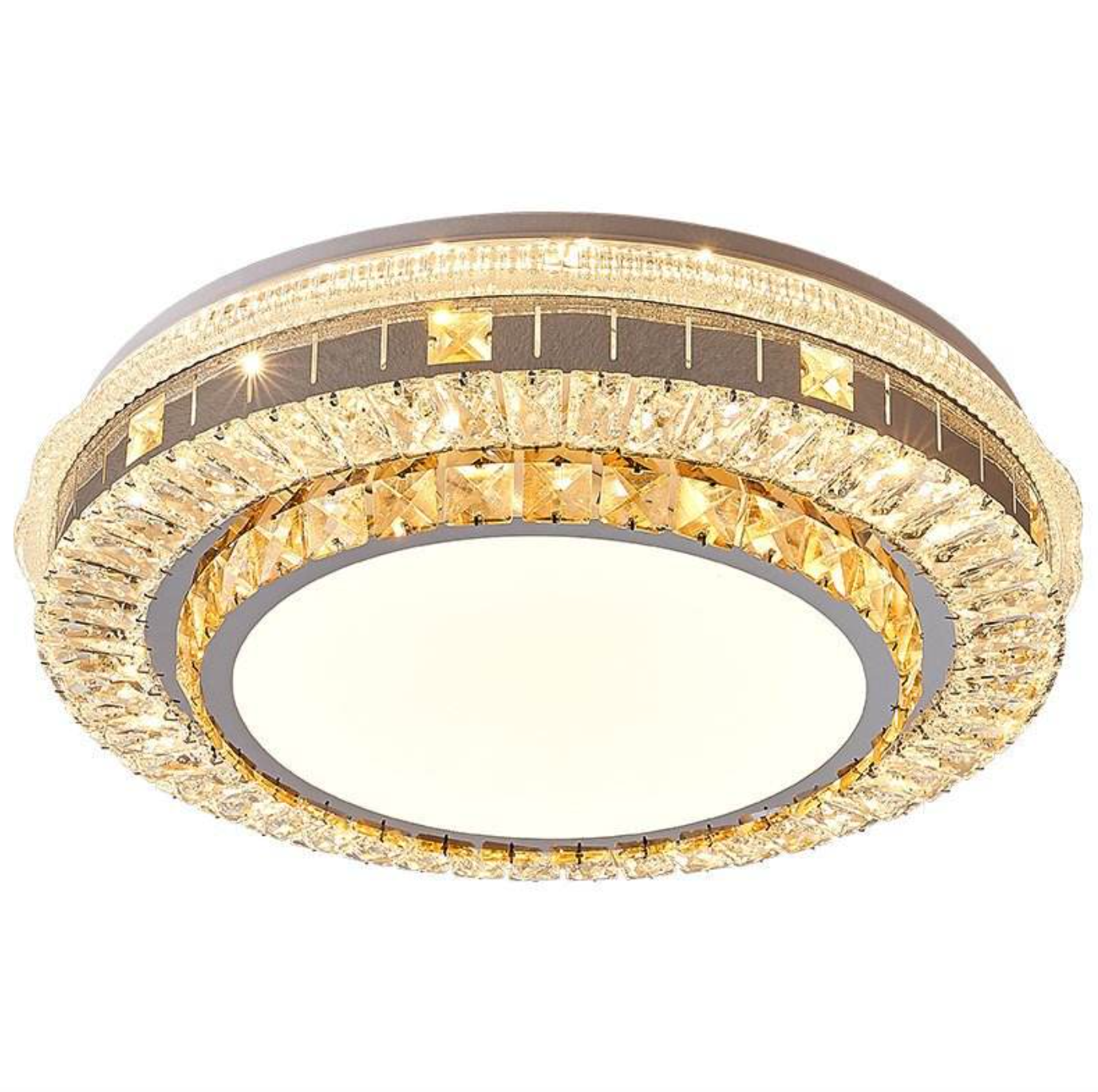 ✨ Luxury Crystal Flush Mount Ceiling Light – Elegant 3CCT Modern Fixture for Stylish Interiors