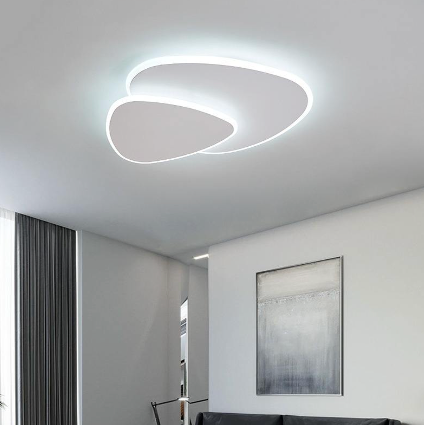 ✨ Modern LED Chandelier – Minimalist Flush Mount Ceiling Light for Elegant Interiors